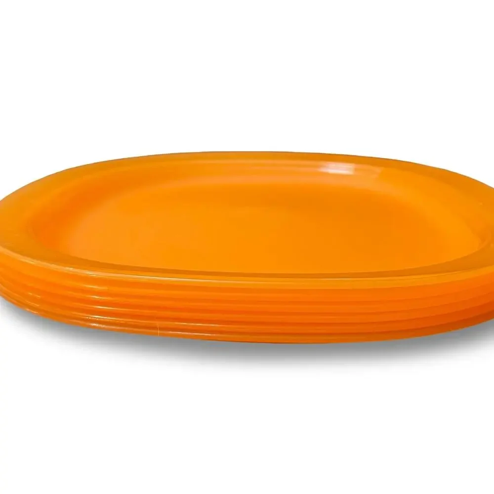 Tupperware 3398B Luncheon Plates Set of 6 Orange 9.5